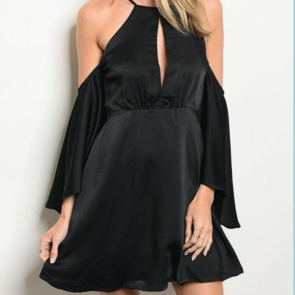 Sexy Black Summer Date Night Party Halter Dress